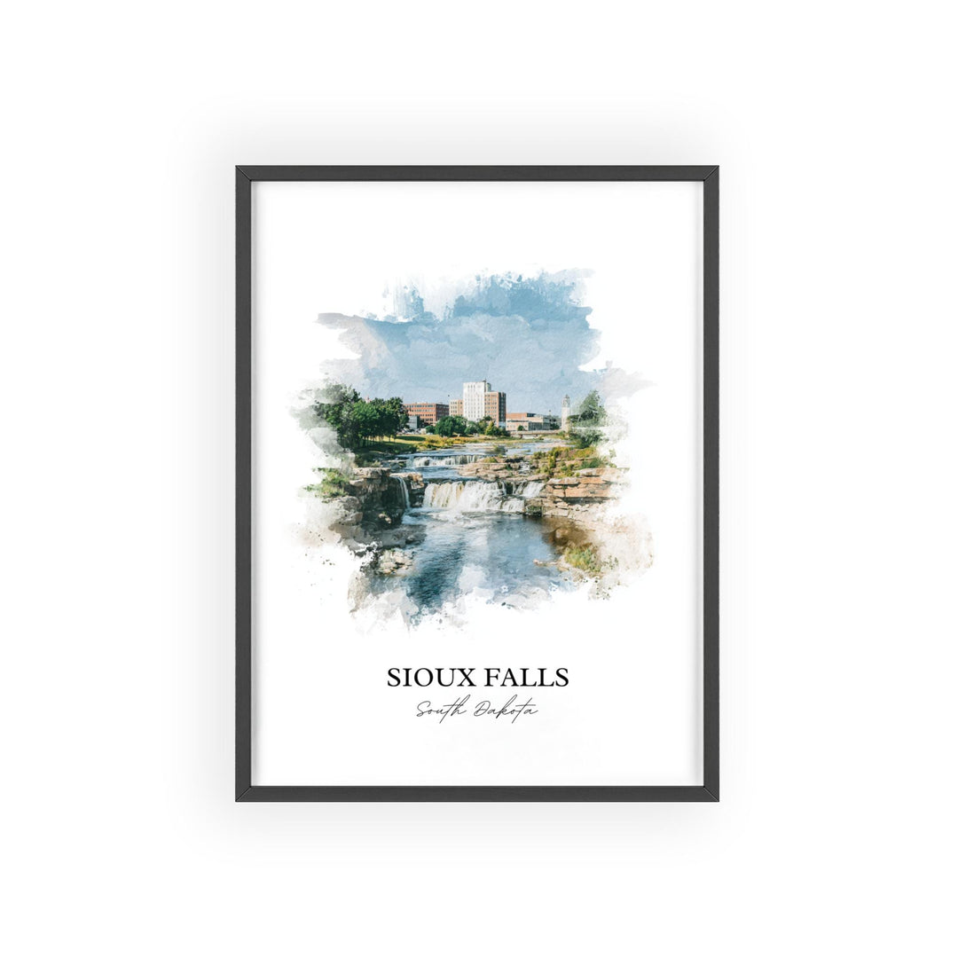 Sioux Falls, South Dakota – Watercolor Art Print