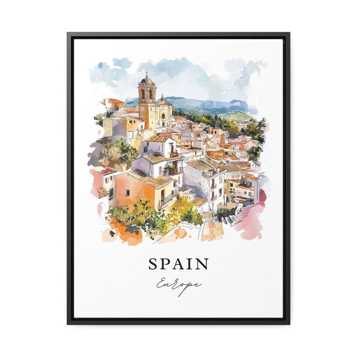 Spain Scenery Wall Art, Spain Country Print, Spain Watercolor Art, Spain Country Gift,