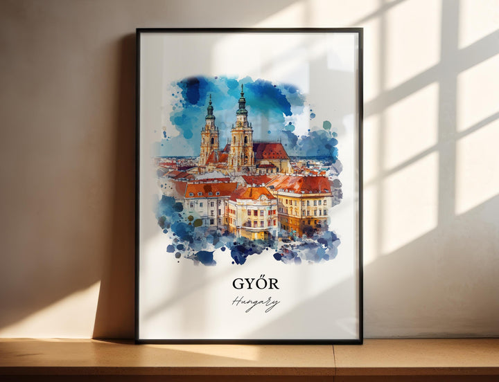 Gyor, Hungary – Watercolor Art Print