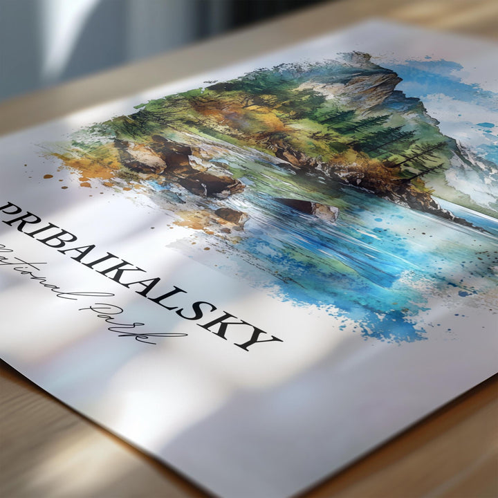 Pribaikalsky National Park Art, Lake Baikal Print, Siberia Artwork, Pribaikalsky Park Gift, Travel Print, Travel Poster, Housewarming Gift
