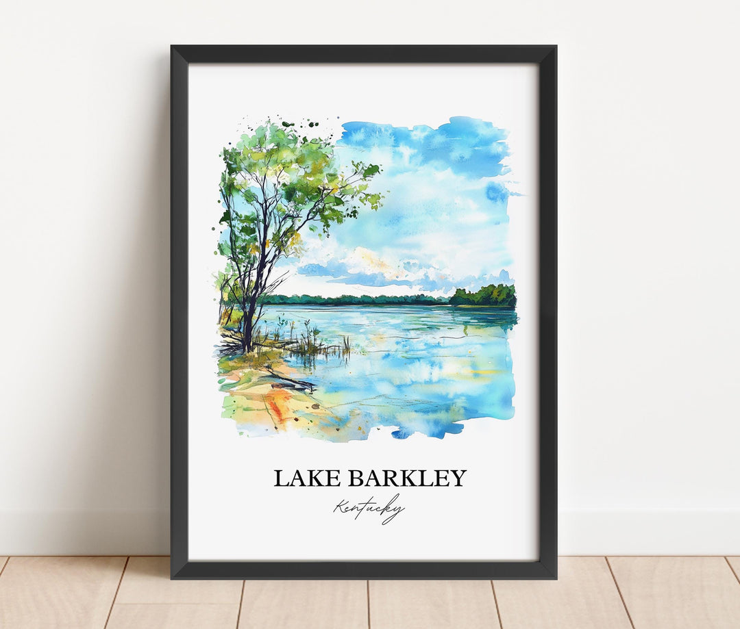 Lake Barkley Wall Art, Livingston County Print, Kentucky Watercolor Art, Lake Barkley Gift, Travel Print, Travel Poster, Housewarming Gift