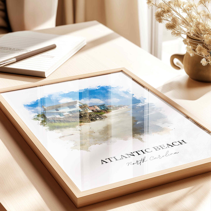 Atlantic Beach, NC – Watercolor Art Print