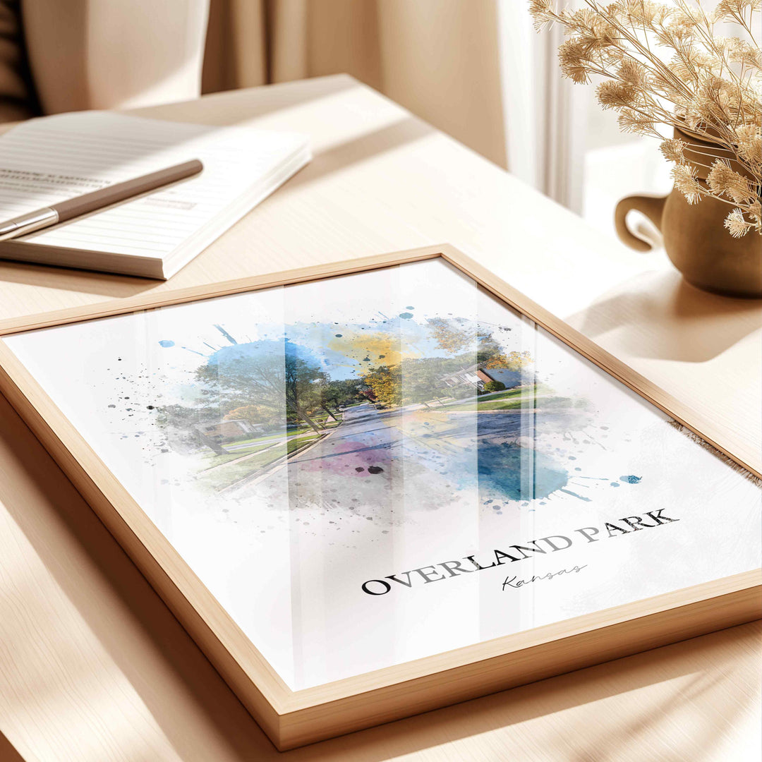 Overland Park, Kansas – Watercolor Art Print