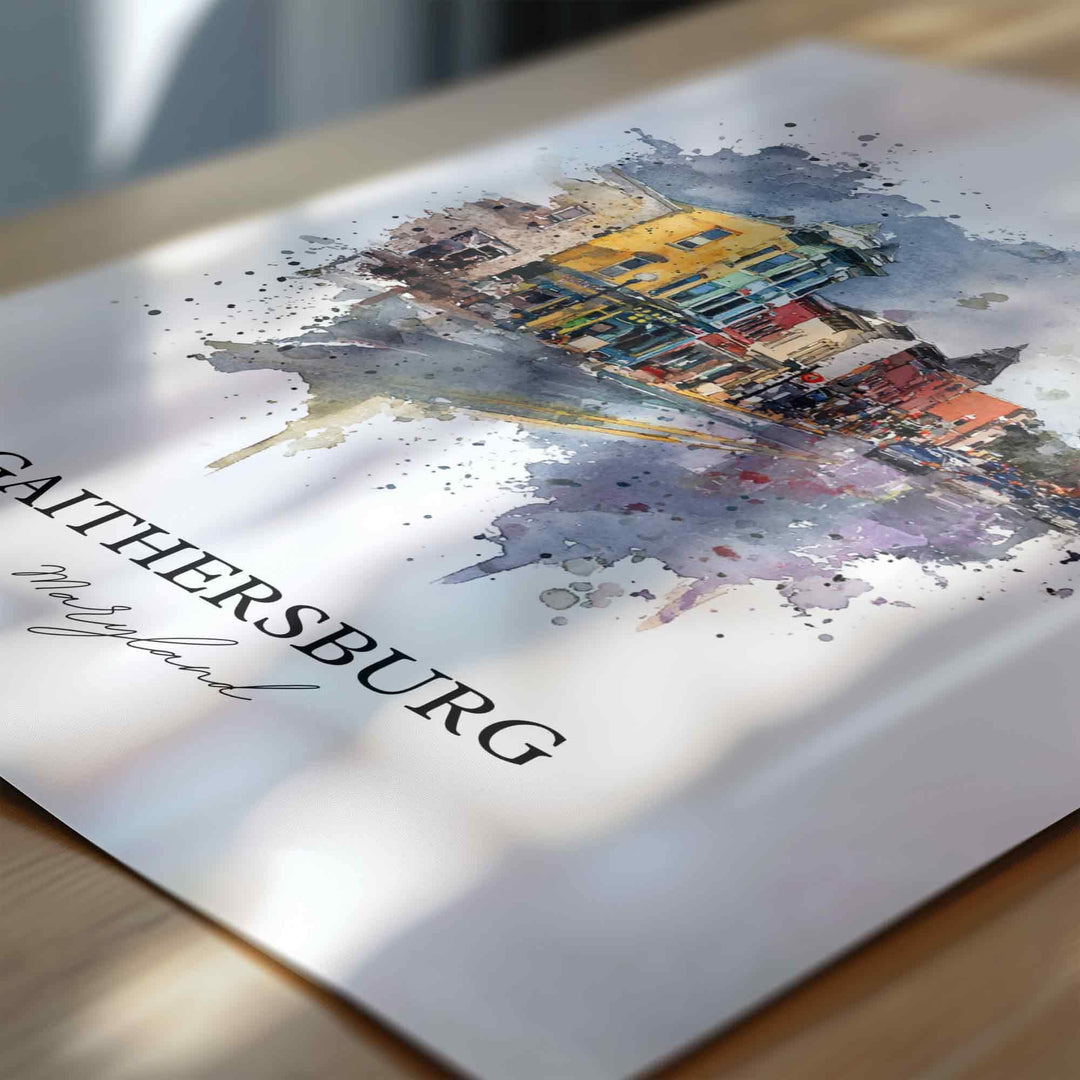 Gaithersburg, Maryland, USA – Watercolor Art Print