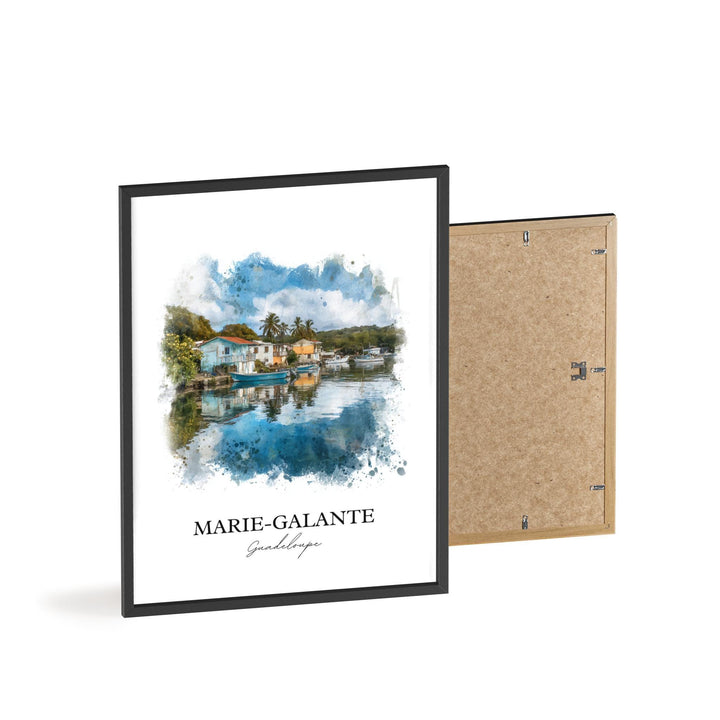 Marie-Galante Wall Art, Guadeloupe Print, Guadeloupe Watercolor Art, Guadeloupe Gift, Travel Print, Travel Poster, Housewarming Gift