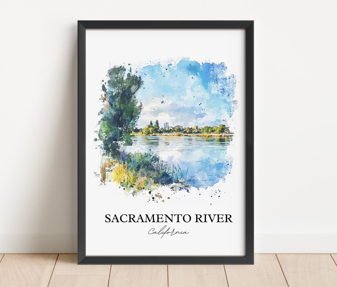 Sacramento River Wall Art, Sacramento Print, California Artwork, Sacramento River Gift, Travel Print, Travel Poster, Housewarming Gift