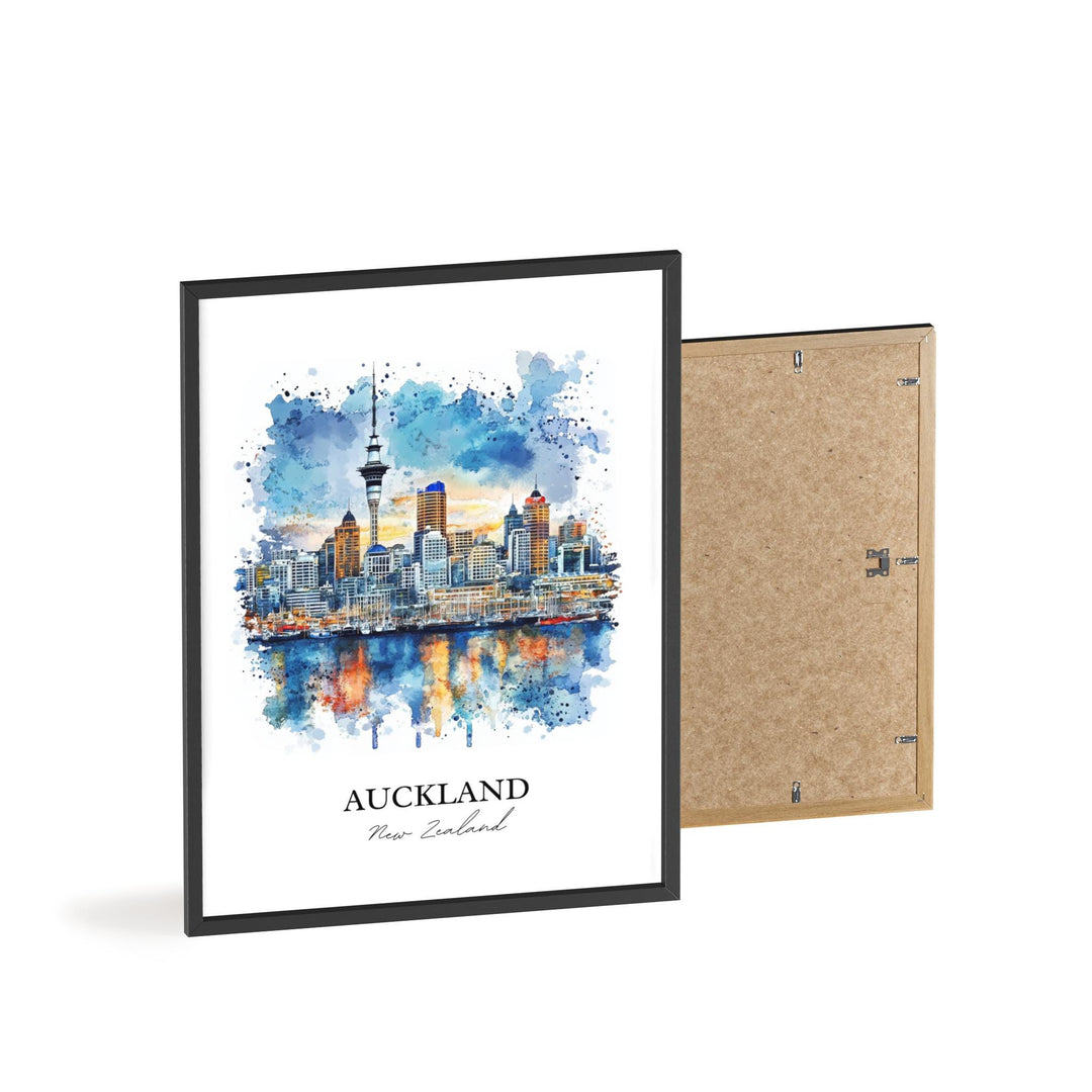 Auckland Wall Art, Auckland NZ Print, New Zealand Watercolor Art, Auckland Gift, Travel Print, Travel Poster, Housewarming Gift