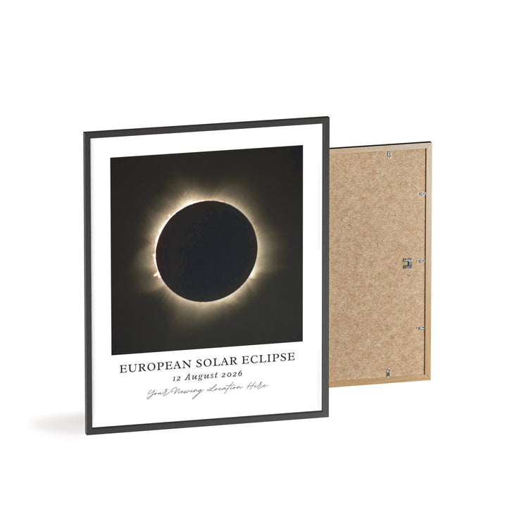 Solar Eclipse Wall Art, 2026 European Eclipse Poster Aug 12 Print, Custom Location