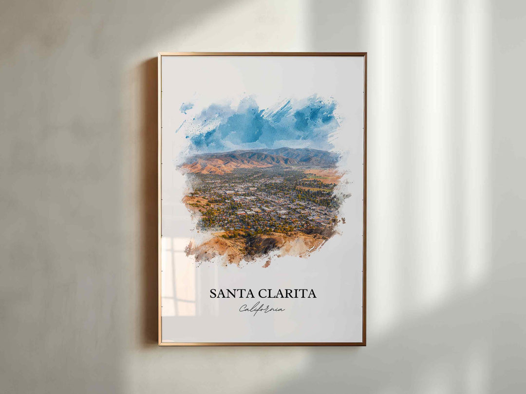 Santa Clarita, California – Watercolor Art Print