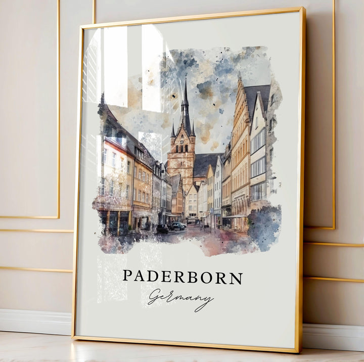 Paderborn, Germany – Watercolor Art Print