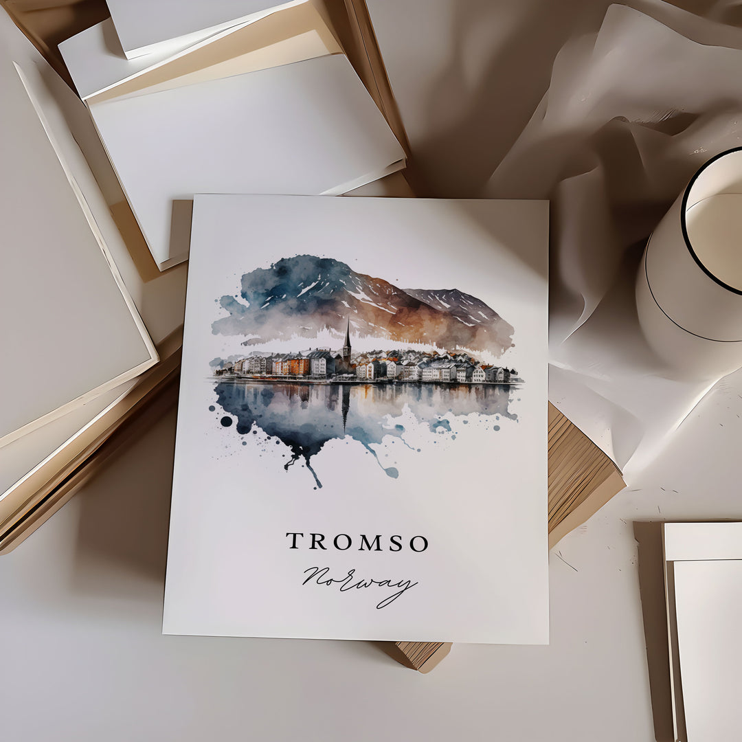 Tromso Norway wall art - Norway, Tromso poster, Tromso Wedding gift, Tromso Norway Birthday present, Custom Text, Personalised Gift