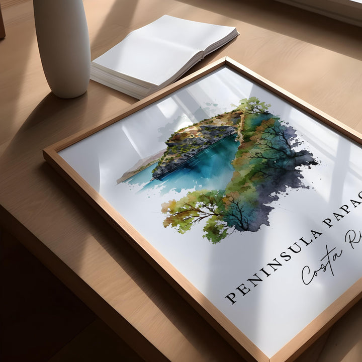 Peninsula Papagayo wall art - Costa Rica, Papagayo poster, Guanacaste CR Wedding gift, Birthday present, Custom Text, Personalised Gift