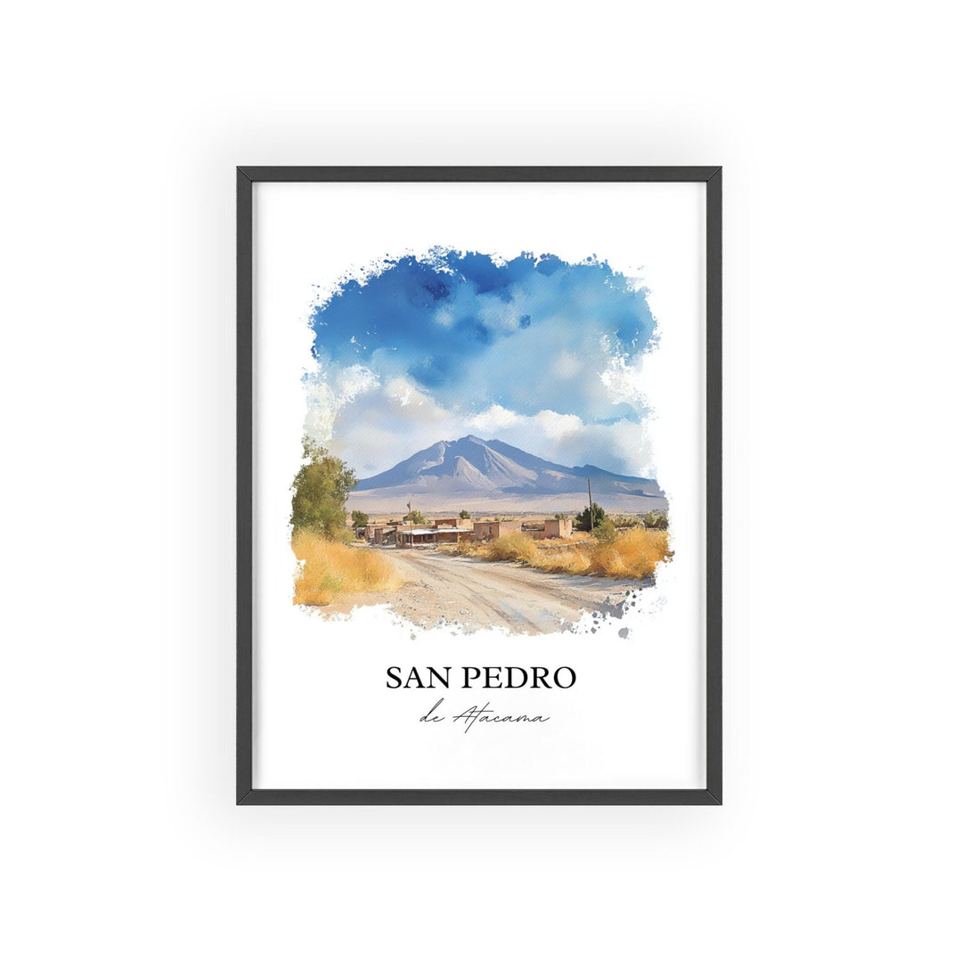 San Pedro de Atacama Wall Art, Chile Print, Chile Watercolor Art, San Pedro de Atacama Gift, Travel Print, Travel Poster, Housewarming Gift