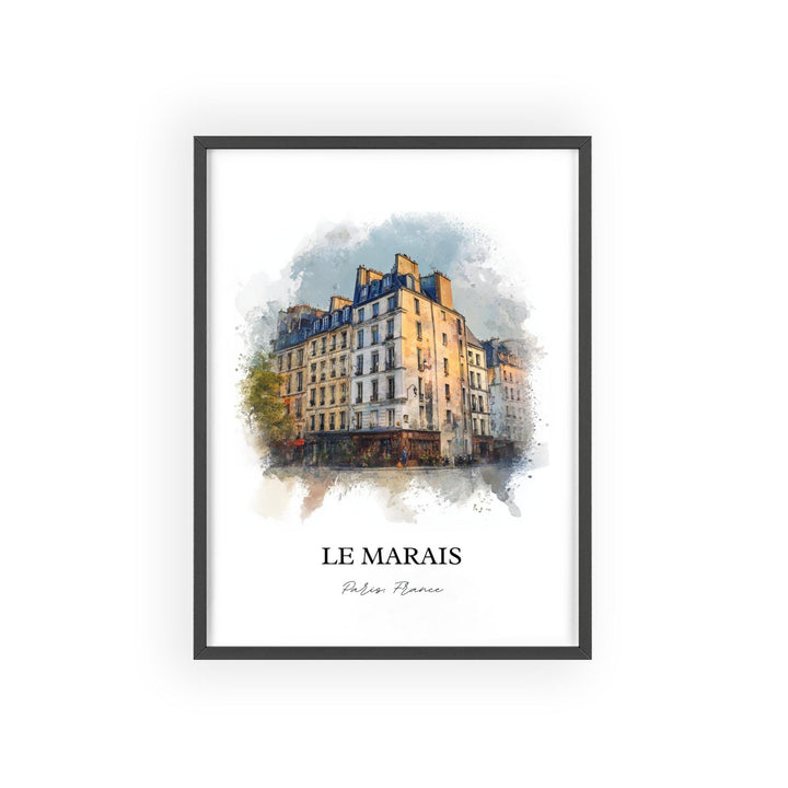 Le Marais, France – Watercolor Art Print