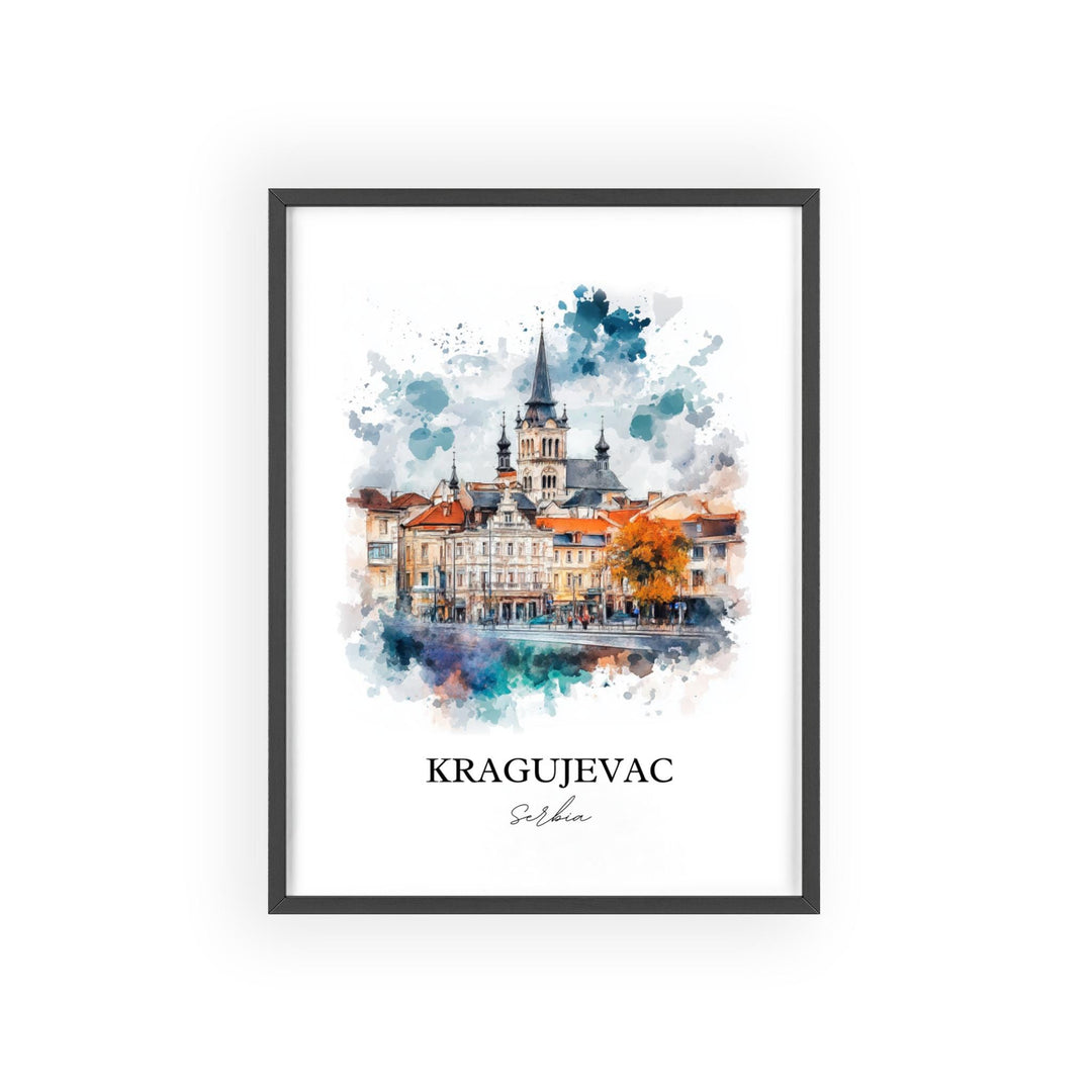 Kragujevac Wall Art, Sumadija District Print, Serbia Watercolor Art, Kragujevac Gift, Travel Print, Travel Poster, Housewarming Gift