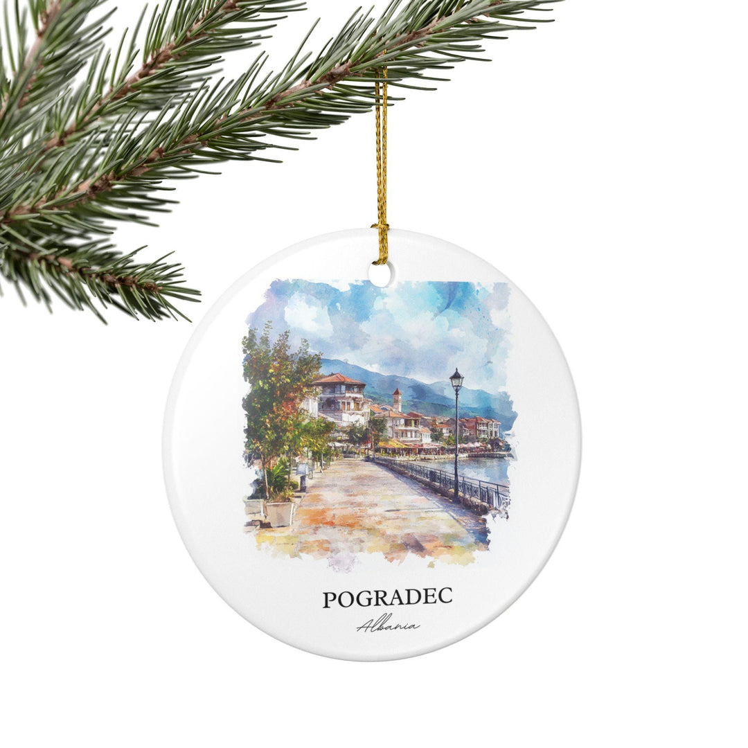 Pogradec Albania Ornament: Unique Pogradec Souvenir, Pogradec Xmas Decor, and Authentic Albania Gift