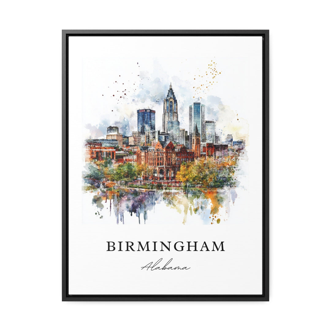 Birmingham AL Art, Birmingham Print, Birmingham AL Watercolor Art, Birmingham Alabama Gift, Travel Poster, Housewarming Gift