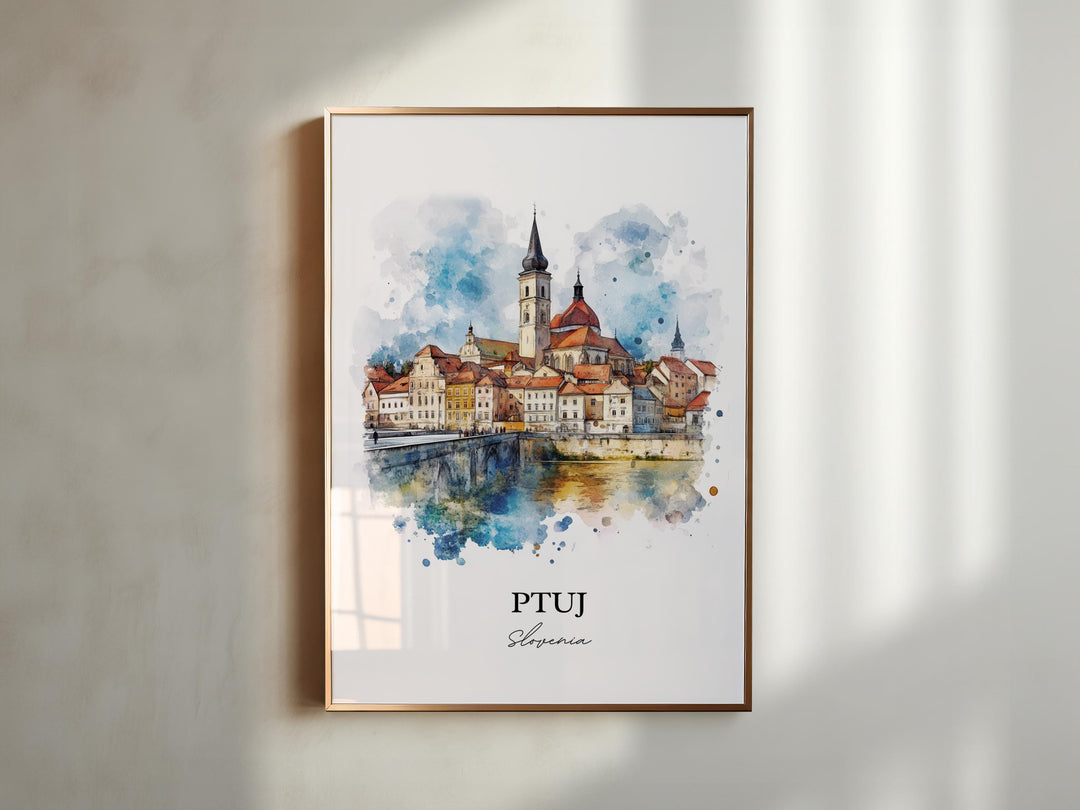 Ptuj Slovenia Wall Art, Styria Region Print, Slovenia Watercolor Art, Ptuj Gift, Travel Print, Travel Poster, Housewarming Gift
