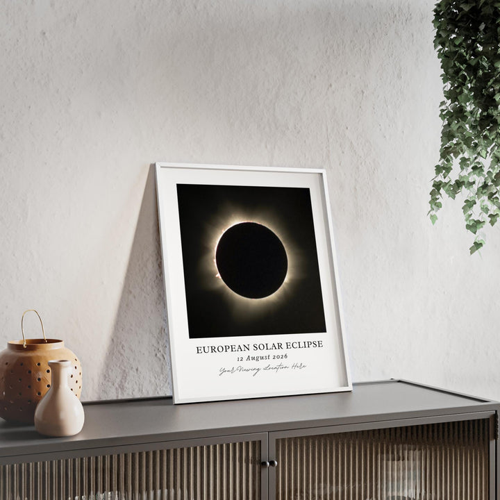 Solar Eclipse Wall Art, 2026 European Eclipse Poster Aug 12 Print, Custom Location