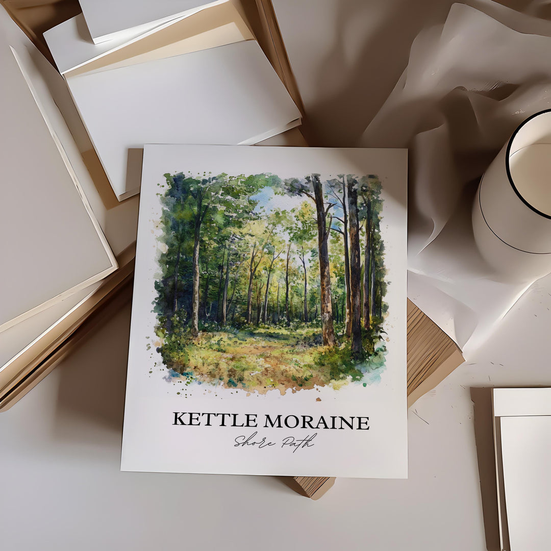 Kettle Moraine State Park Wall Art, Whitewater Lake Print, WI Artwork, Kettle Moraine Gift, Travel Print, Travel Poster, Housewarming Gift