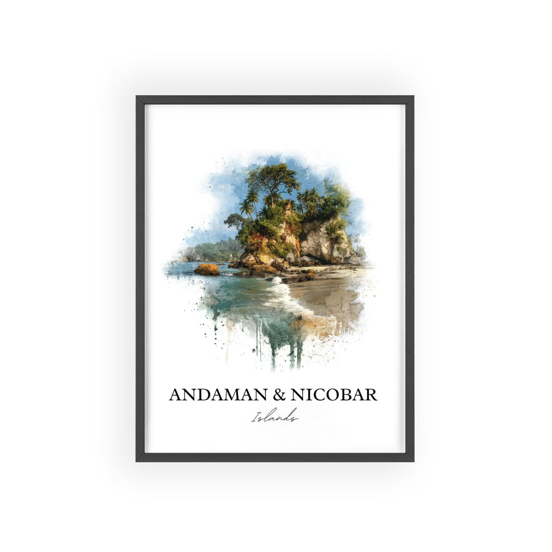 Andaman and Nicobar Islands Art, Andaman Islands Print, India Watercolor Art, Nicobar Gift, Travel Print, Travel Poster, Housewarming Gift