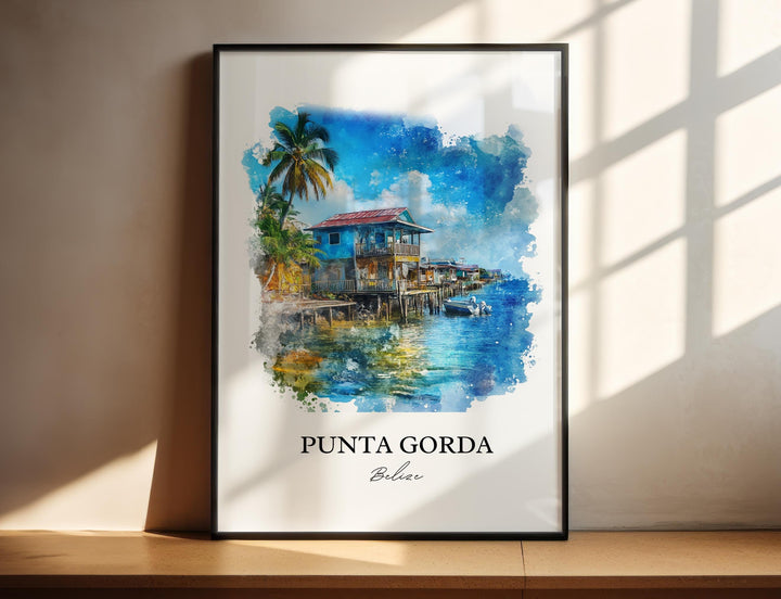 Punta Gorda, Belize – Watercolor Art Print
