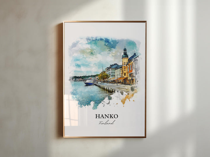 Hanko Finland Wall Art, Uusimaa Region Print, Finland Watercolor Art, Hanko Finland Gift, Travel Print, Travel Poster, Housewarming Gift