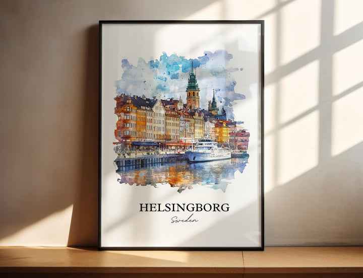 Helsinborg, Sweden – Watercolor Art Print