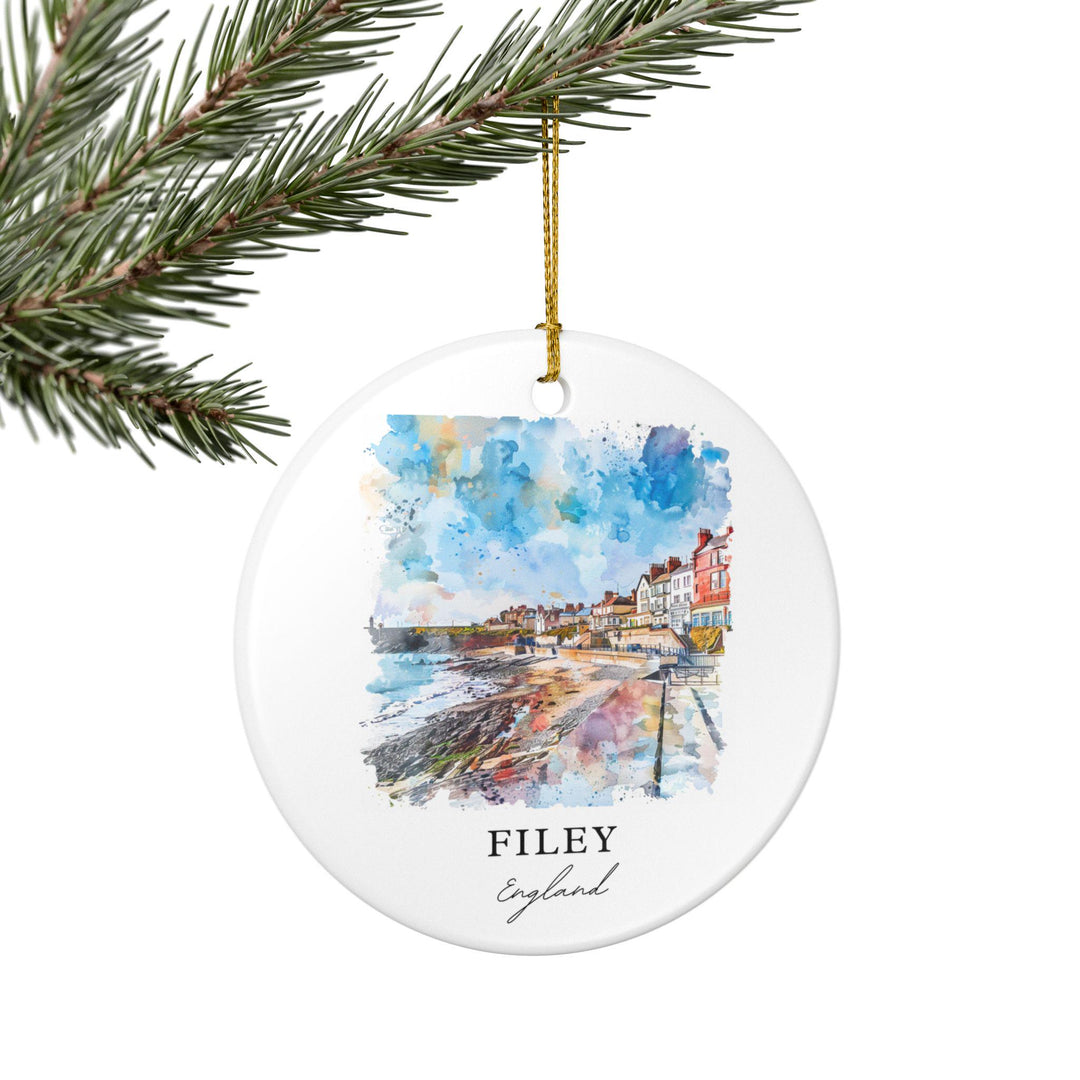 Filey England Ornament: Unique Filey Souvenir, Filey England Xmas Decor, and Authentic England Gift