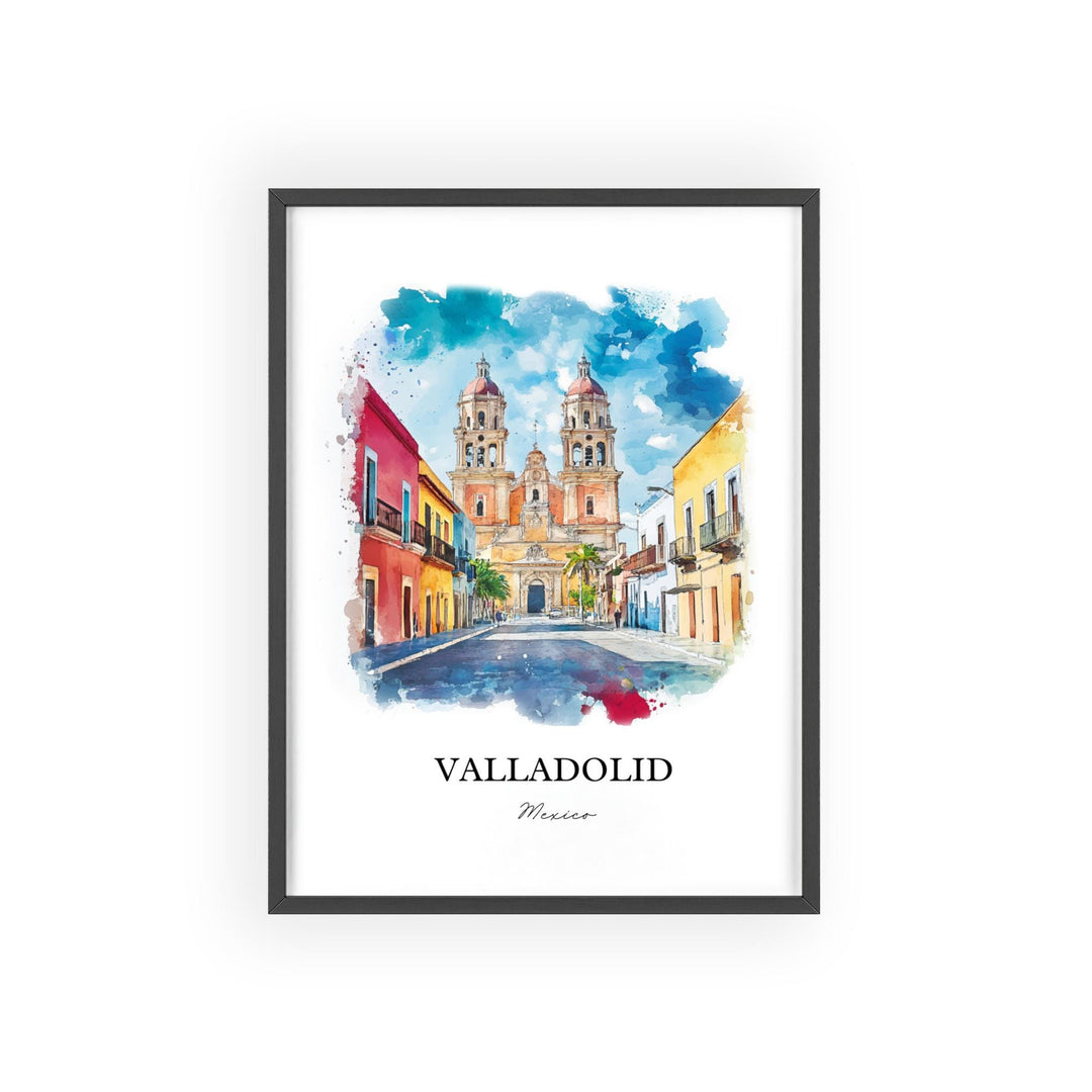 Valladolid Wall Art, Yucatán Peninsula Prints, Mexico Watercolor Art, Valladolid Mexico Gift, Travel Print, Travel Poster, Housewarming Gift
