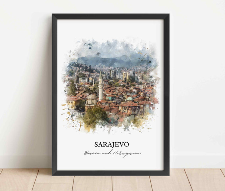 Sarajevo, Bosnia & Herzegovina – Watercolor Art Print