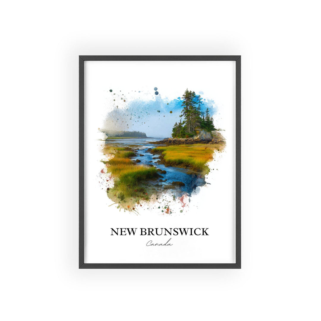 New Brunswick Wall Art, Canada Print, New Brunswick Watercolor Art, NB Canada Gift, Quebec Travel Print, Travel Poster, Housewarming Gift