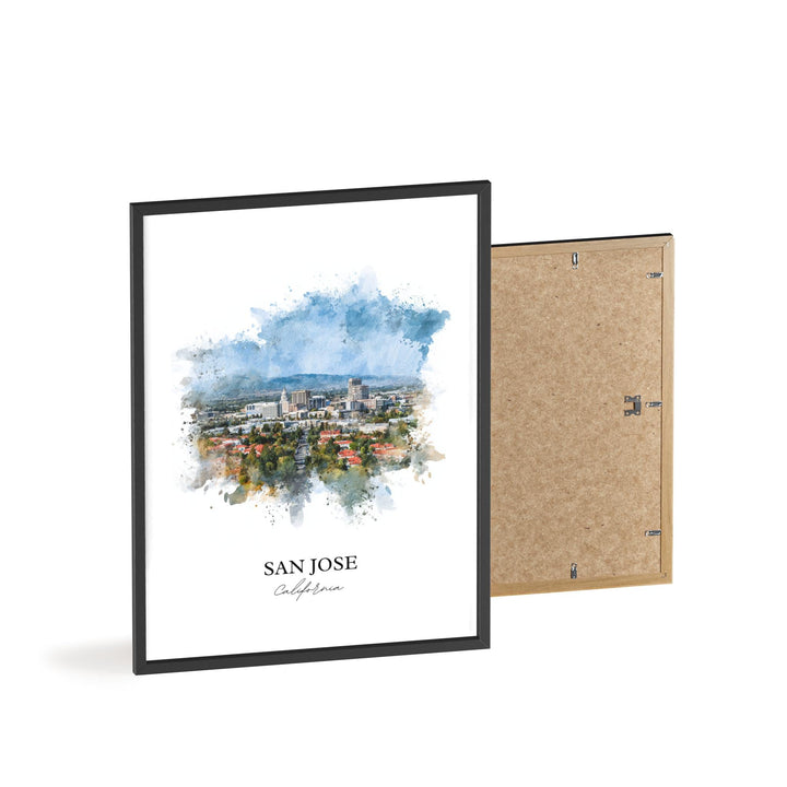 San Jose, CA – Watercolor Art Print