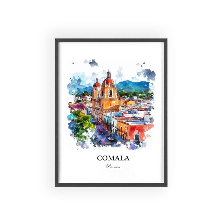 Comala Mexico Wall Art, Colima MX Print, Mexico Watercolor Art, Comala Mexico Gift, Travel Print, Travel Poster, Housewarming Gift