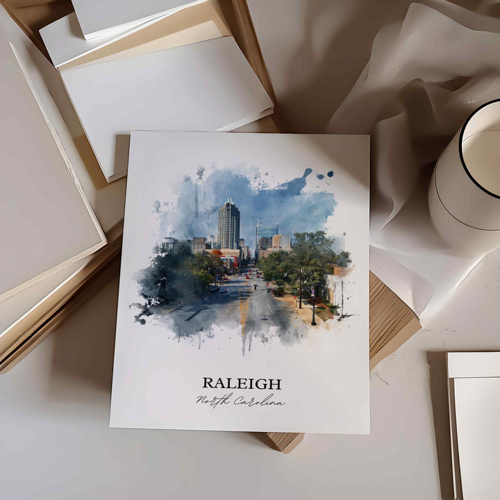 Raleigh, North Carolina – Watercolor Art Print