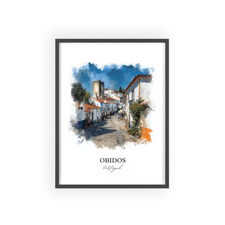 Obidos, Portugal – Watercolor Art Print