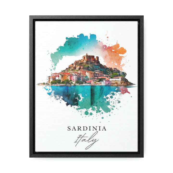 Sardinia traditional travel art - Italy, Sardinia poster, Wedding gift, Birthday present, Custom Text, Personalised Gift