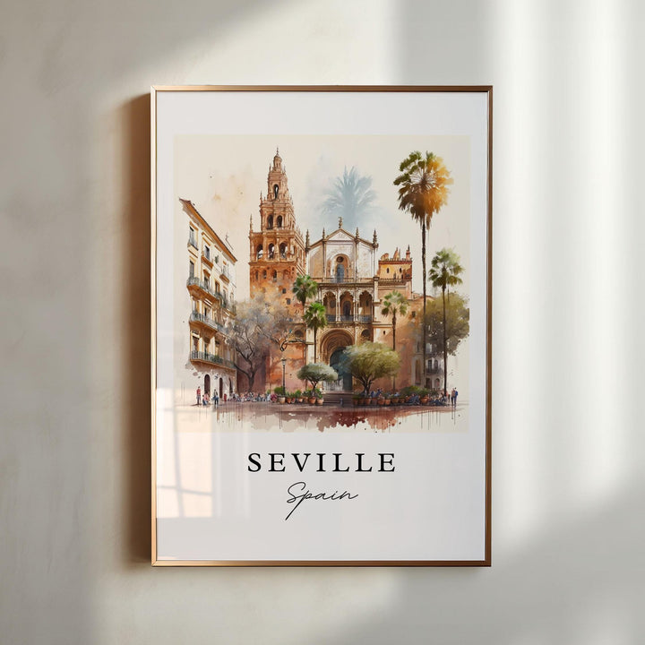 Seville Spain wall art - Spain, Spain poster, Seville Espana Wedding gift, Birthday present, Custom Text, Personalised Gift