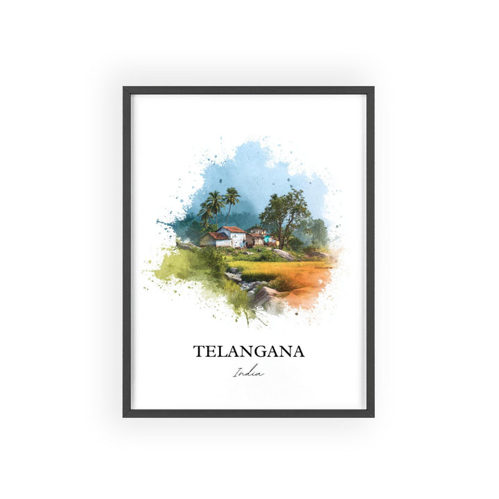 Telangana India Wall Art, Telangana Print, India Watercolor Art, Telangana India Gift, Travel Print, Travel Poster, Housewarming Gift