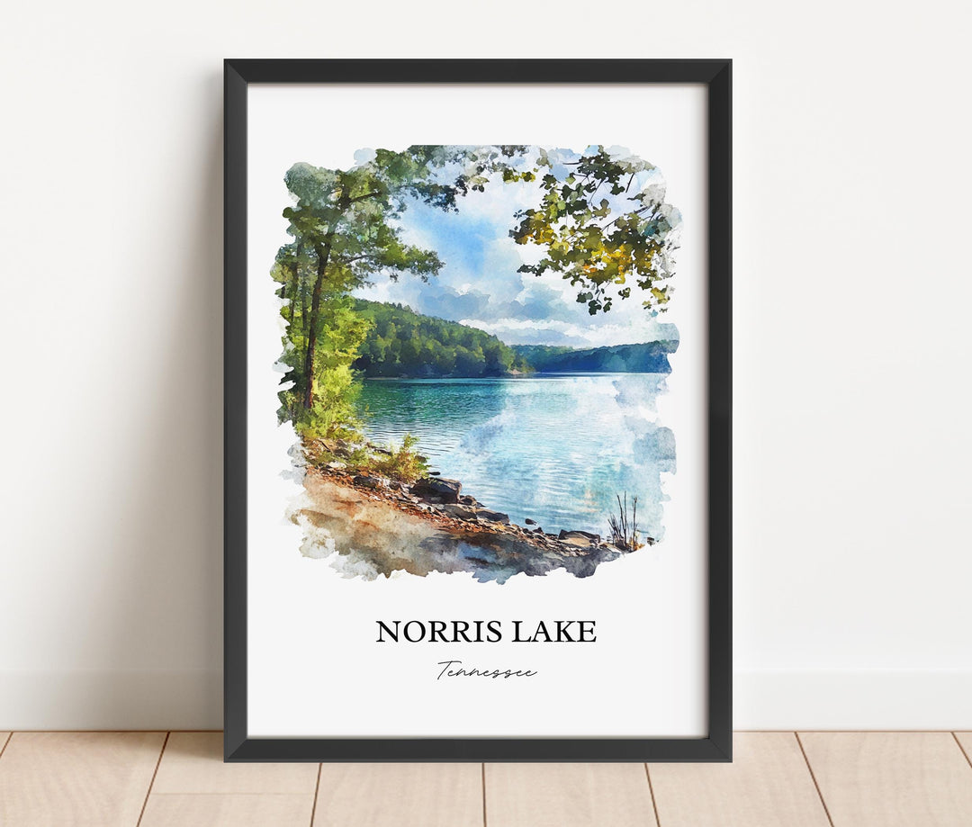 Norris Lake, Tennessee, USA – Watercolor Art Print