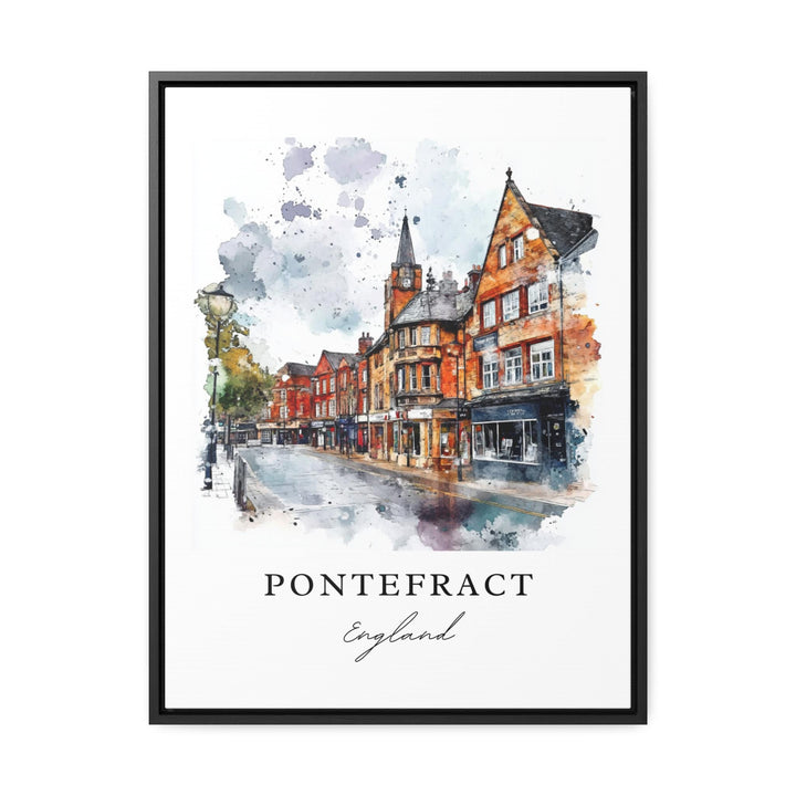 Pontefract Wall Art, Wakefield England Print, West Yorkshire Watercolor Art, Pontefract Gift,