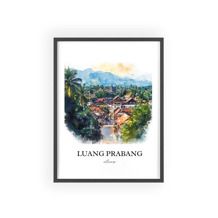 Luang Prabang Wall Art, Luang Prabang Print, Laos Watercolor Art, Luang Prabang Gift, Travel Print, Travel Poster, Housewarming Gift