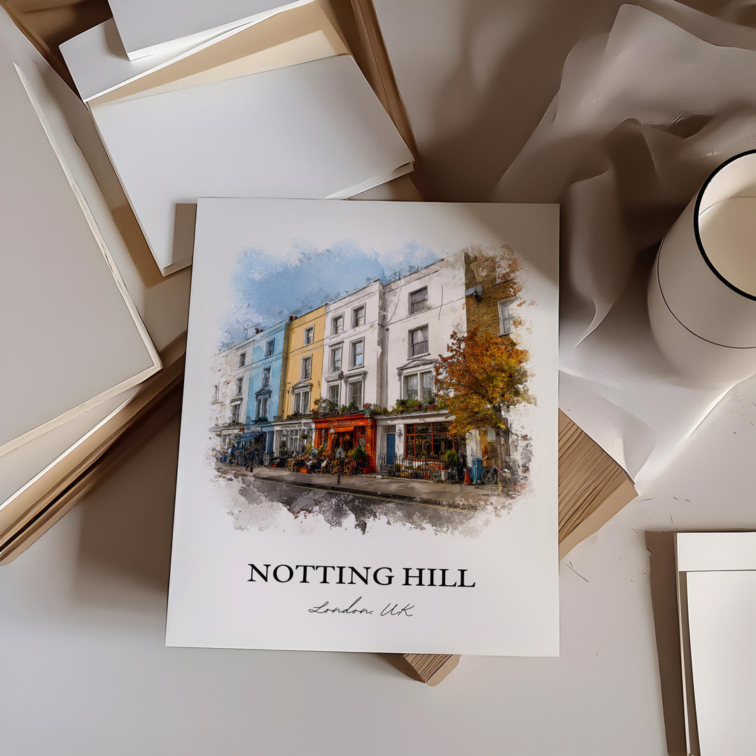Notting Hill, London – Watercolor Art Print