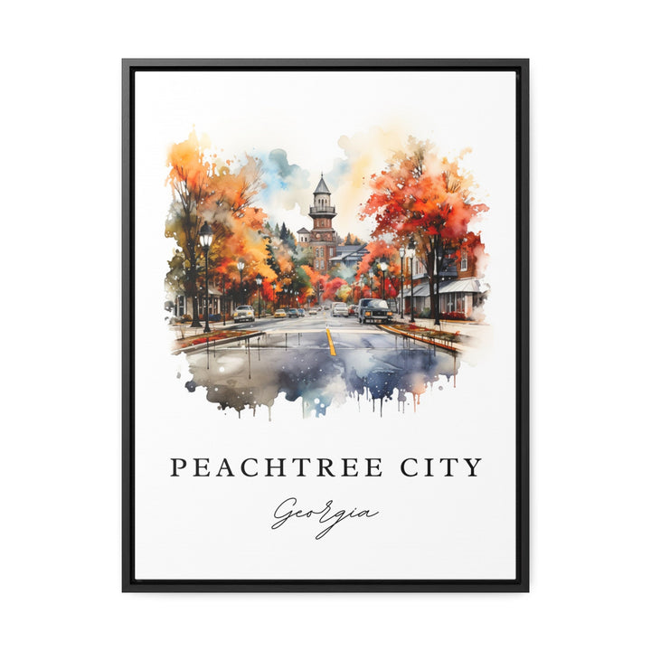 PeachTree City GA wall art - Georgia, Peachtree City poster print, PeachTree GA Wedding gift, Birthday present, Custom Text, Perfect Gift