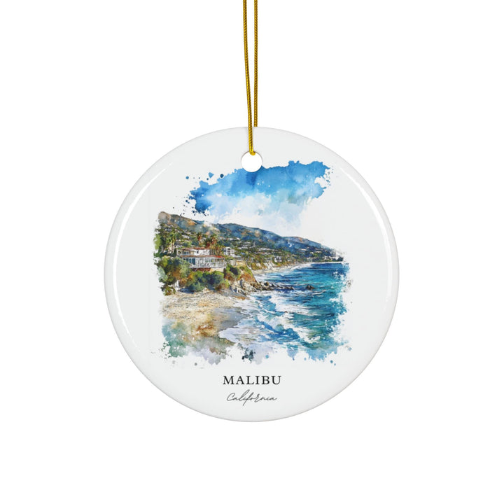 Malibu CA Ornament: Unique Malibu Souvenir, Malibu Xmas Decor, and Authentic Malibu Los Angeles Christmas Gift
