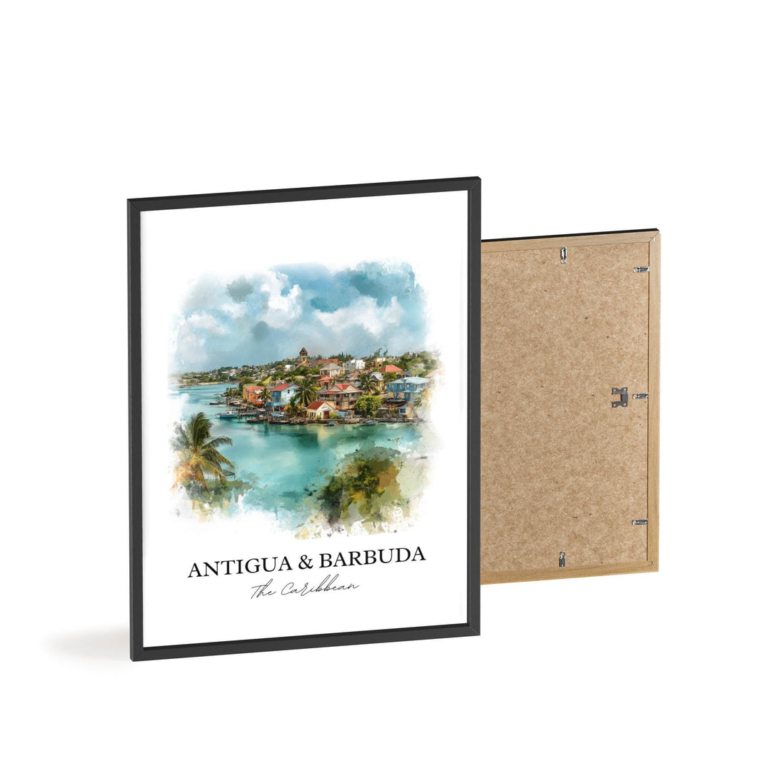 Antigua & Barbuda Wall Art, Caribbean Print, Caribbean Artwork, Antigua Barbuda Gift, Travel Print, Travel Poster, Housewarming Gift