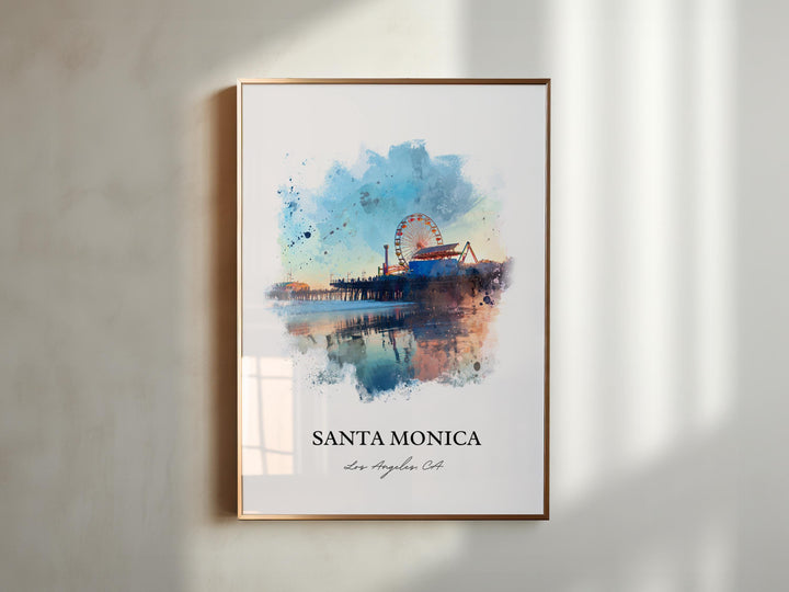 Santa Monica, California – Watercolor Art Print