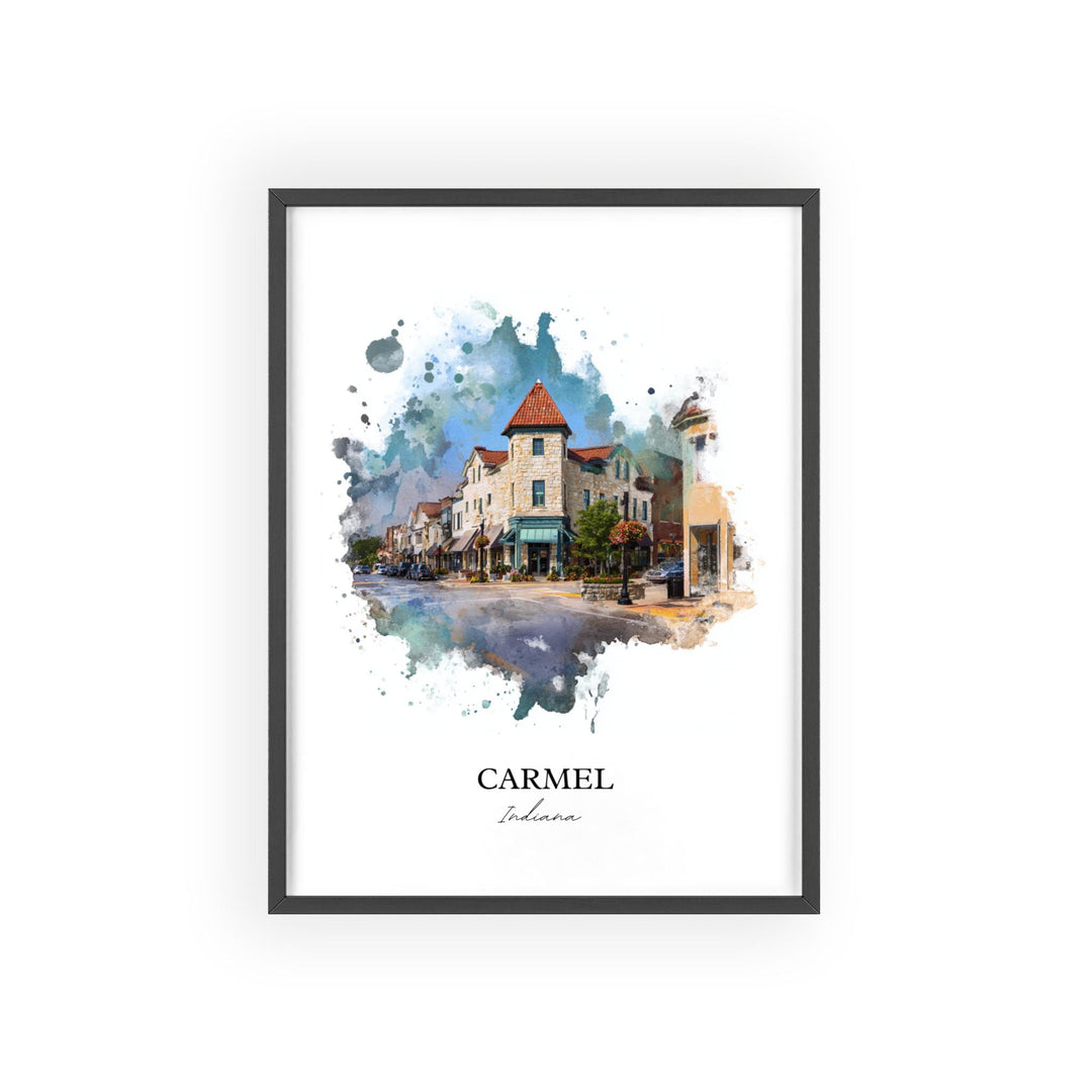 Carmel, Indiana – Watercolor Art Print