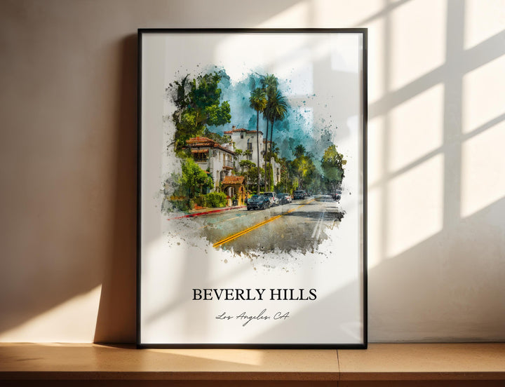 Beverly Hills, California – Watercolor Art Print