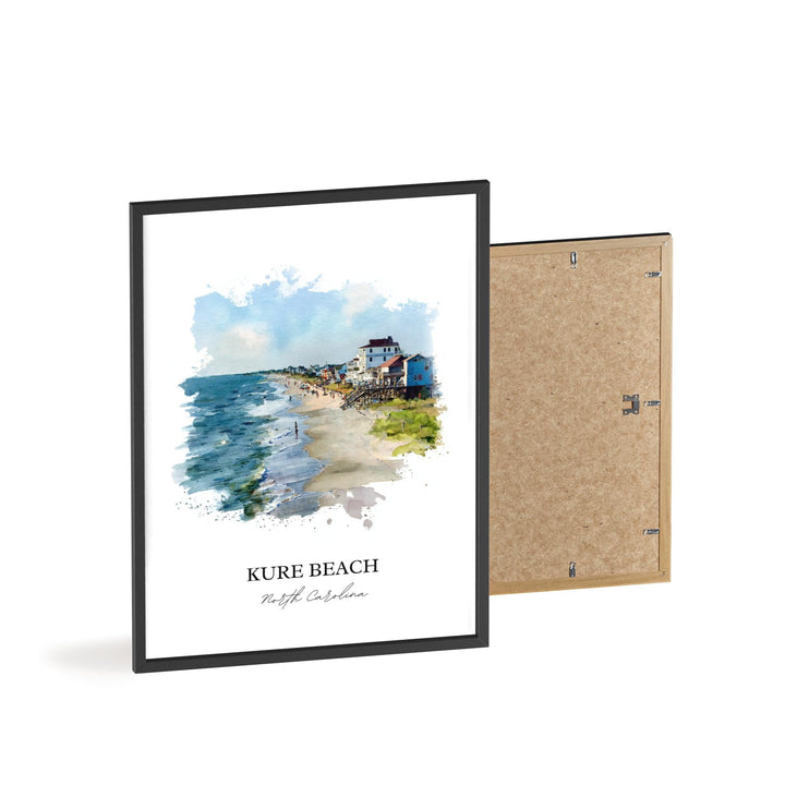 Kure Beach, North Carolina – Watercolor Art Print